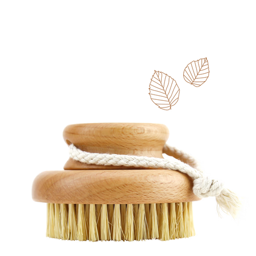 Brosse de drainage lymphatique en bois